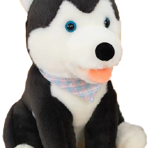 PLUSH HUSKEY DOG BLACK 50CM