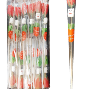 RED ROSE W/P/TEDDY IN PVC 12PCS 38CM