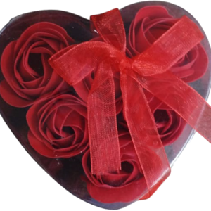 SOAP ROSE BUDS RED 6 PCS IN PVC TUB