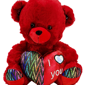 TEDDY RED WITH MULTI COLOUR ILU HEART40C