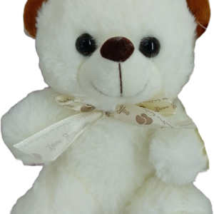 TEDDY WHITE W/BOW 20CM