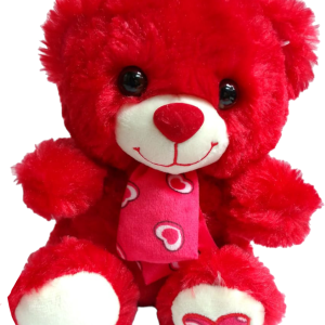 TEDDY RED W RED SCALF 25CM
