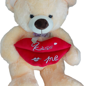TEDDY BEAR BEIGE W/KISS PILLOW 60CM