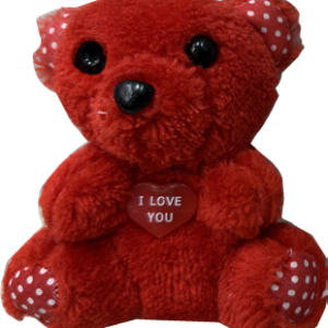 TEDDY RED WITH RED HEART 10CM