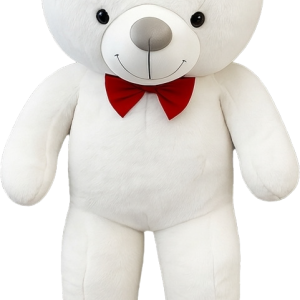 TEDDY STANDING WHITE W/RED BOW 1.3MT