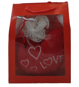 SOAP ROSE & LOVE PILLOW IN WINDOW BAG
