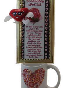 LOVE PLAQUE & K/RING ON 11OZ MUG