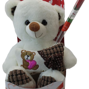 TEDDY WITH ROSE IN D/BOX