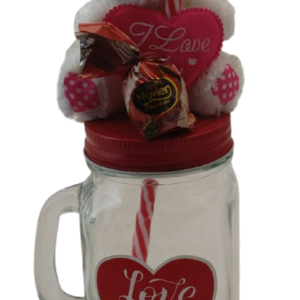 STRAW JAR WITH TEDDY & CHOC