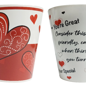 MUG 12OZ CONE MUG LOVE