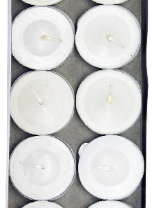 CANDLE WHITE TEA LIGHT 10`S 5CM DIM