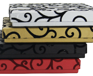 GIFTBOX RED FLOWER 14.5X14.5X2.5CM