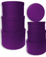 GIFTBOX ROUND PURPLE 7 PCS 31.5DIMX17.5C