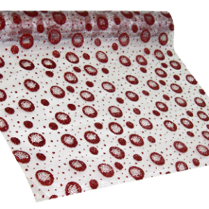MATERIAL WRAP WHITE/RED W/CIRCLES  4.5MT