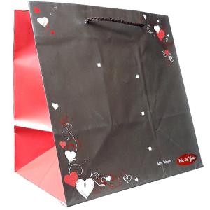 GIFTBAG MTU BK/RD 22.5X22.5X16CM