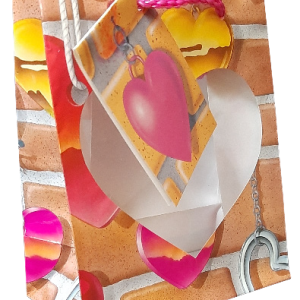 GIFTBAG WINDOW MULTI COLOU 11.5X14X6.5CM