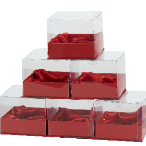 GIFT BOX SMALL RED 6 PCS 8X9.5X9.5CM