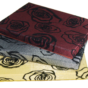 GIFTBOX  SILVER ROSE DESIG 20.5X14.5X2.3