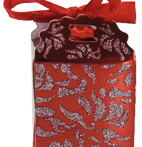 GIFTBOX RED WEDDING 6`S 4X4X4CM