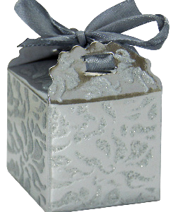 GIFTBOX SILVER  WEDDING 6`S 4X4X2CM