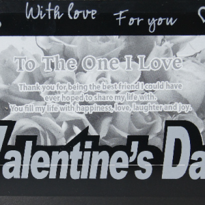 PLAQUE GLASS VALENTINE`S DAY 8X1CM