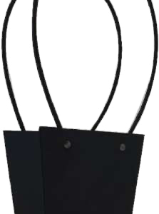 GIFTBAG FLOWER BLACK 15.5X13X9.5CM