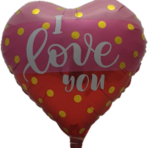 BALLOON FOIL LOVE DOTTED PK/RD 17" 42.5C