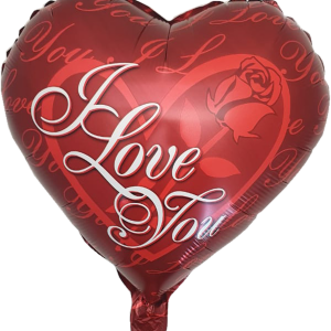 BALLOON FOIL LOVE RED W/ROSE 17" 42.5C