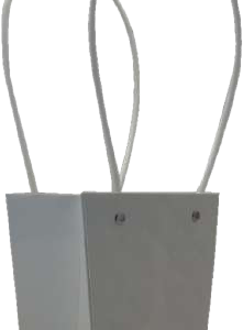 GIFTBAG FLOWER WHITE 15.5X13X9.5CM