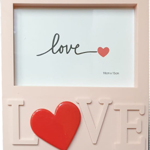 FRAME LOVE W/HEART PINK