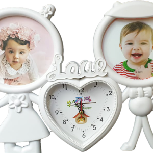 FRAME HEARTCLOCK/FRAME WHITE 33.5X25CM