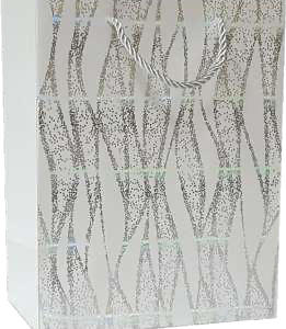 GIFTBAG WHITE W/FOIL 23X18X10CM