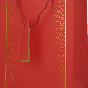 GIFTBAG RED/GOLD 23X18X10CM