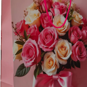 GIFTBAG LOVE/FLOWERS  #26  21X18X8CM