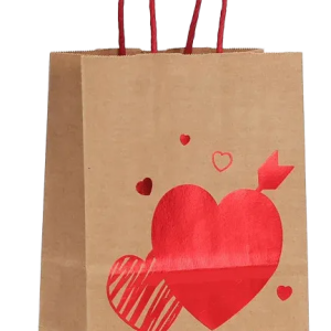 GIFTBAG CRAFT HEARTS W/ARROW 21*15*8CM