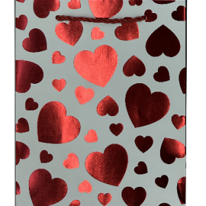 GIFTBAG WHITE W/RED ASST.HEARTS 23*18*10