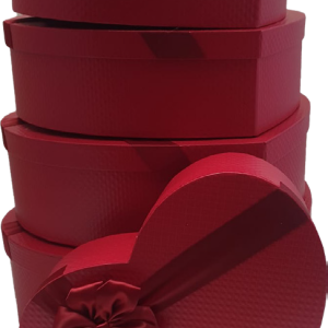 GIFTBOX HEART 5PCS RED 43X35.5X13.5CM L