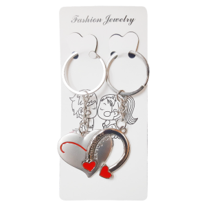 KEYRING METAL LOVE HEART/H/SHOE D/K/RING