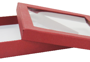 SQUARE WINDOW BOX RED 17X17X3CM