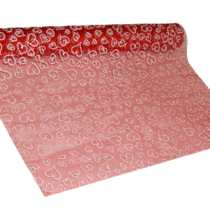 MATERIAL WRAP RED W/HEARTS 4.5 MT