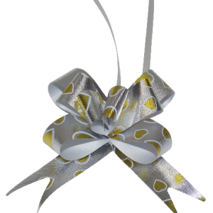 PULL BOWS SILVER/GOLD HEART 10PCS 50X3CM